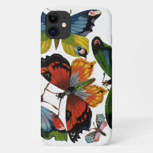 Antieke insecten of beestjes, mooie vlinders iPhone 11 hoesje