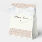 Antieke ivoren parel regency kant bruidsdouche bedankdoosjes (Voorkant Zijde)