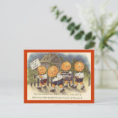 Antieke Jack-o'-lantaarn jongens die poort stelen Briefkaart (Staand voorkant)