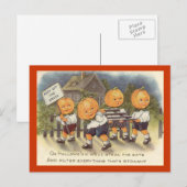 Antieke Jack-o'-lantaarn jongens die poort stelen Briefkaart (Voorkant / Achterkant)