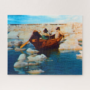 Antieke jager Eskimo's Alaska USA Legpuzzel