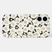 Antieke Japanse Bloemmotief uit 1902: Zwarte Witte Case-Mate iPhone Case (Achterkant (horizontaal))