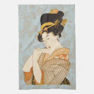 Antieke Japanse Geisha-meisje-entertainer in Kimon Theedoek