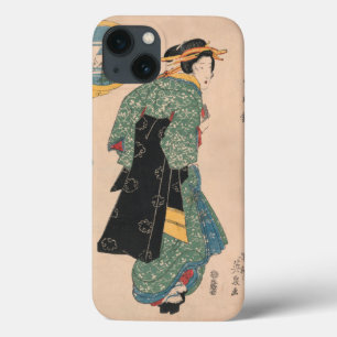 Antieke Japanse Kimono Vrouw Ukiyo-e Houtsnede iPhone 13 Hoesje