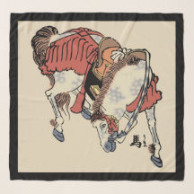 Antieke Japanse paard op beige
