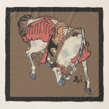 Antieke Japanse Paard op Bruin