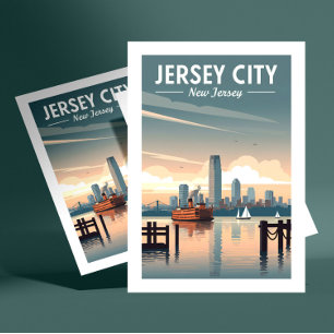 Antieke Jersey City New Jersey Briefkaart
