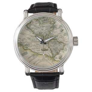Antieke kaart, 1596, America Sive Novus Orbis Horloge