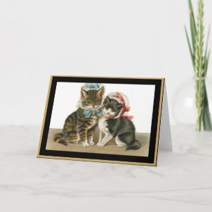 Antieke Kaart Katten Met Hats