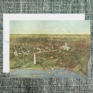 Antieke kaart met een panoramisch uitzicht op Wash