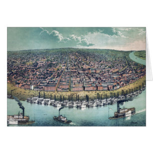 Antieke kaart Saint Louis Missouri Mississippi riv