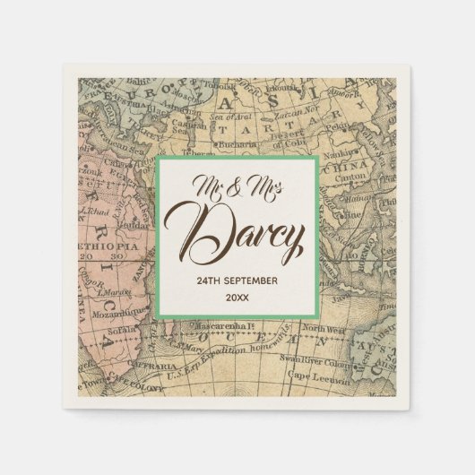 Antieke kaart servet (Voorkant)