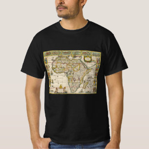 Antieke kaart van Afrika door Hondius en Jansson T-shirt