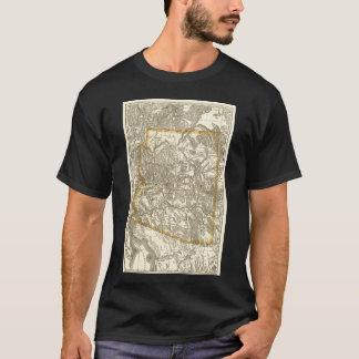 Antieke kaart van Arizona 1876 extra groot T-shirt