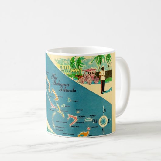 Antieke kaart van Bahama-eilanden Koffiemok (Voorkant rechts)