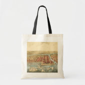 Antieke kaart van Chicago, LaSalle Street en rivie Tote Bag (Voorkant)