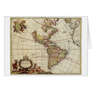 Antieke kaart van de Amerika's door Johannes De Ra