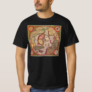 Antieke kaart van de Noordpoolkaart van Mercator T-shirt