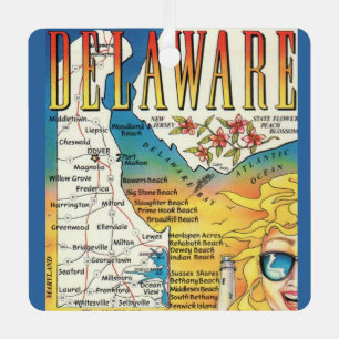 Antieke kaart van Delaware  Metalen Ornament