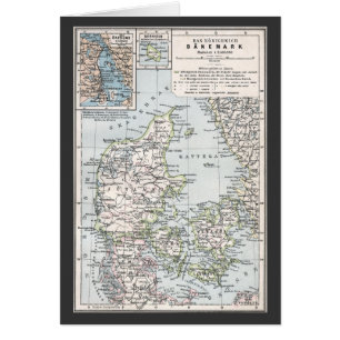Antieke kaart van Denemarken, Danmark in het Deens
