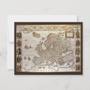Antieke kaart van Europa door Willem Jansz Blaeu,
