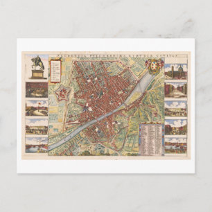 Antieke kaart van Florence, Italië, uit 1660