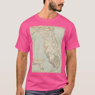 Antieke kaart van Florida 1883 T-shirt