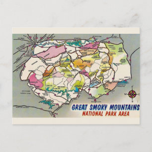 Antieke kaart van Great Smoky Mtns.