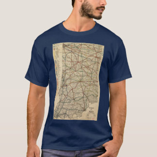 Antieke kaart van het Indiana-spoorwegsysteem 1896 T-shirt