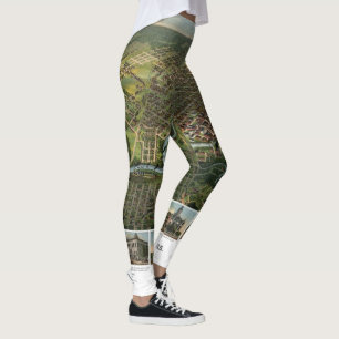 Antieke kaart van Houston, Texas met Buffalo River Leggings