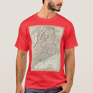 Antieke kaart van Maine 1893 T-shirt