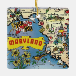 Antieke kaart van Maryland Keramisch Ornament