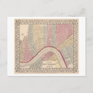 Antieke kaart van New Orleans uit 1868