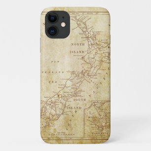 Antieke kaart van Nieuw-Zeeland c1879 iPhone 11 Hoesje
