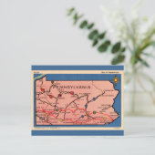 Antieke kaart van Pennsylvania (Staand voorkant)