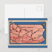 Antieke kaart van Pennsylvania (Voorkant / Achterkant)