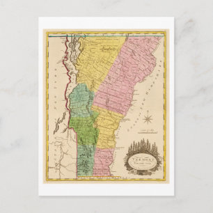 Antieke kaart van Vermont uit 1815