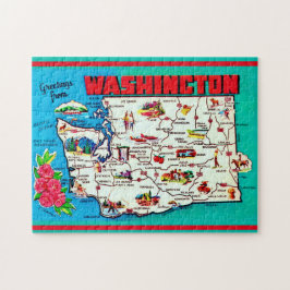 Antieke kaart van Washington 11x14 Legpuzzel