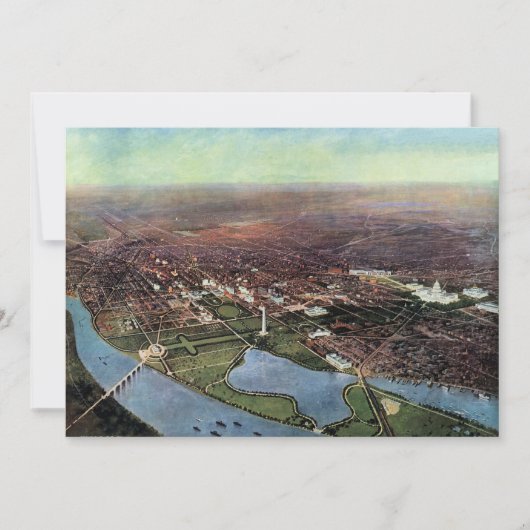 Antieke kaart van Washington DC en de Potomac-rivi (Voorkant)