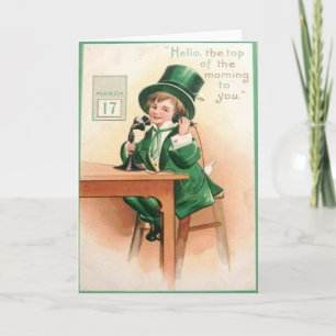 Antieke Kabouter Telefoon St. Patrick's Dag Kaart