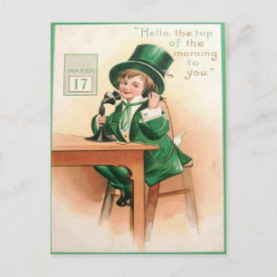 Antieke Kabouter Telefoon St. Patrick's Dag Kaart