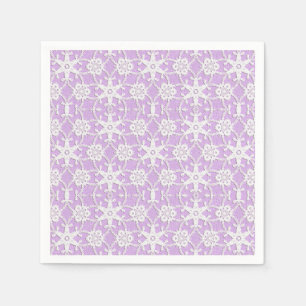 Antieke kant - wit en lavendel servetten