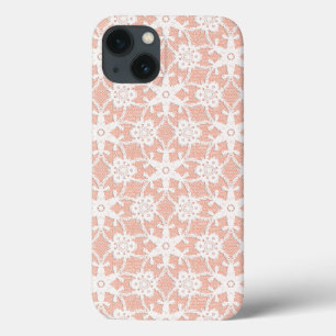 Antieke kant - wit en perzik iPhone 13 hoesje
