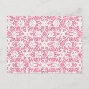 Antieke kant - wit en roze rood briefkaart