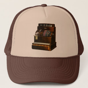 Antieke kassa, vintage detailhandel trucker pet