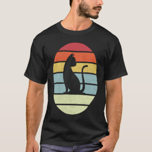 Antieke Kat Retro Stijl Mannen Vrouwen Versleten T-shirt