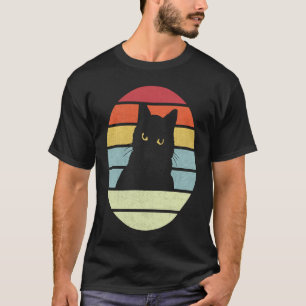 Antieke Kat Retro Stijl Mannen Vrouwen Versleten T-shirt