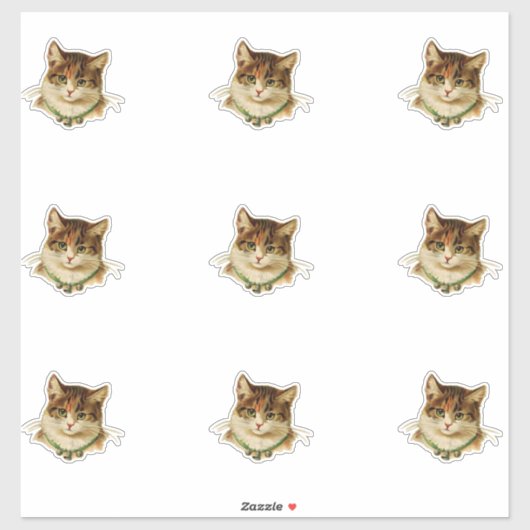 Antieke Kat Sticker (Vel)