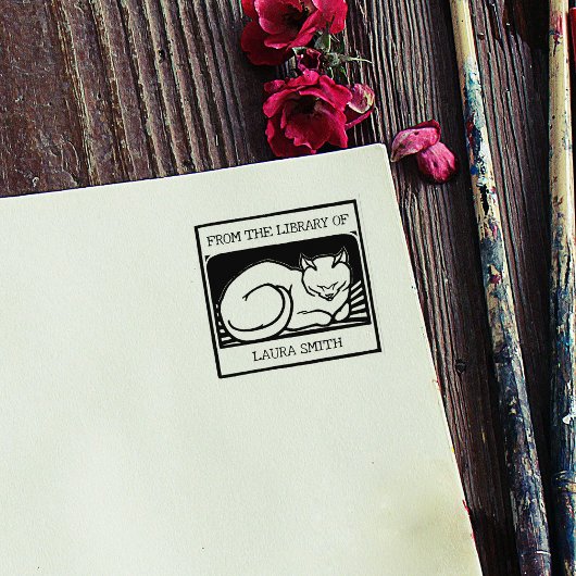 Antieke kat uit de bibliotheek van rubberstempel