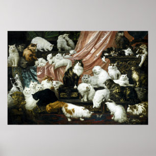 Antieke katten uit het Victoriaans tijdperk Poster